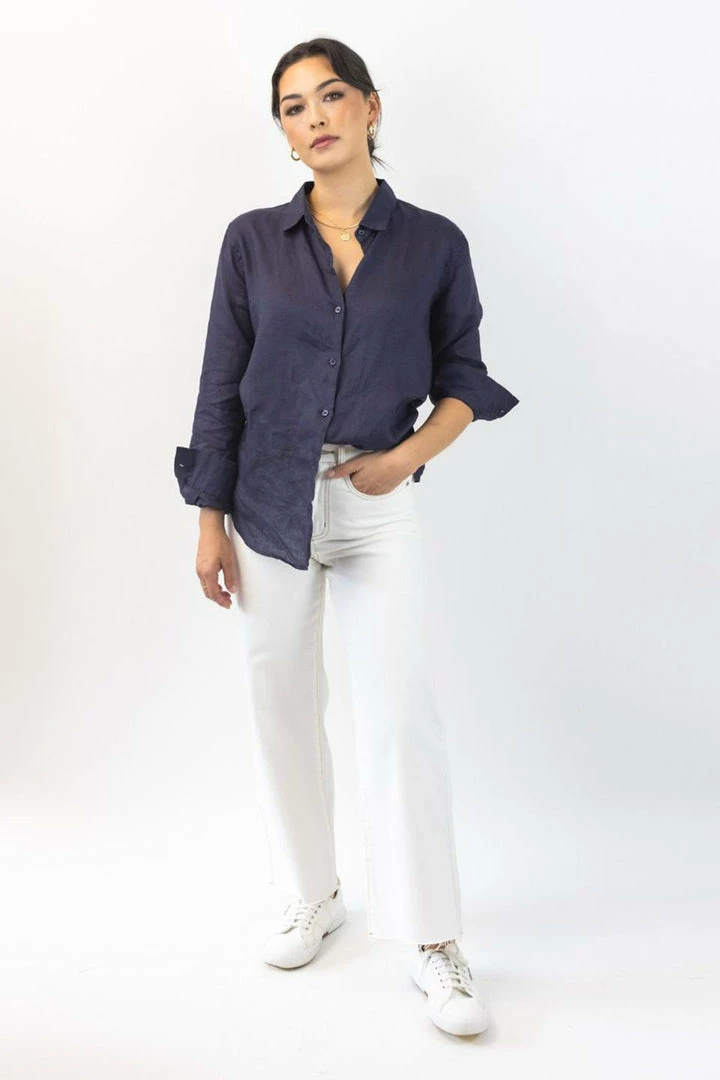 Ivy + Jack Fashion Ultimate Navy Linen Shirt