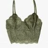 Queen Of The Foxes Tops & Tees Strappy Olive Lace Bralette