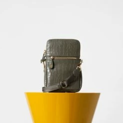 Vash Accessories Ibiza Military Green Croc Crossbody