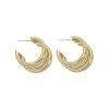 Olive & Tiger Polley Joined Hoop Earrings Gold