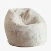 Home Lab Vegan Fur Bean Bag Ivory Furniture