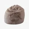 Home Lab Vegan Fur Bean Bag Pewter Furniture