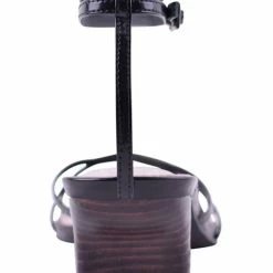 Solsana Accessories Violet Ankle Strappy Black Low Heel Shoe