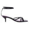 Solsana Accessories Violet Ankle Strappy Black Low Heel Shoe