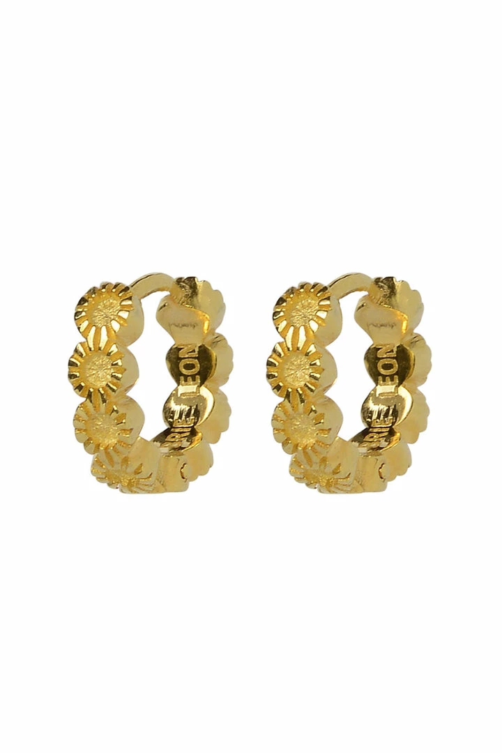 Brie Leon Accessories 925 Row Sleeper Gold Mini Daisies Earrings