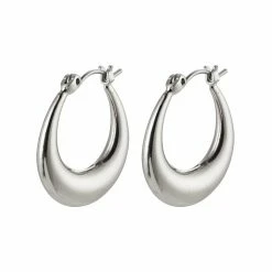 Pilgrim Annie Silver Plated Chunky Hoop Earrings