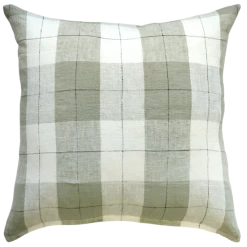 Mulberi Willis Sage Feather Filled 100% Linen Cushion 50x50cm Cushion, Throws & Linen