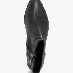 Nude Accessories Willow Black Leather Ankle Boot With Side Zip