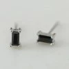 Sophie Accessories You Rock Rectangle Studs Black Silver