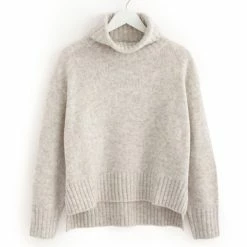 Among The Brave Zealous Oat Super Soft Raglan Roll Neck Knit