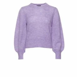 Among The Brave Zesty Lilac Mohair Blend Balloon Sleeve Knit