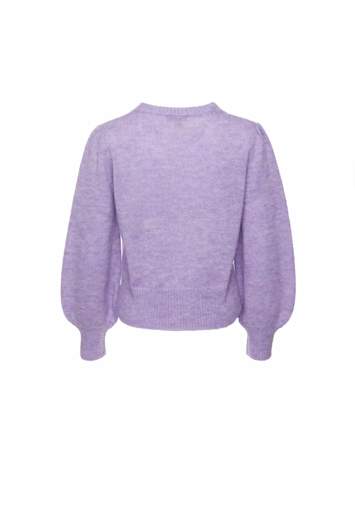 Among The Brave Zesty Lilac Mohair Blend Balloon Sleeve Knit