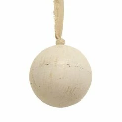 French Country Wooden Ball White Large