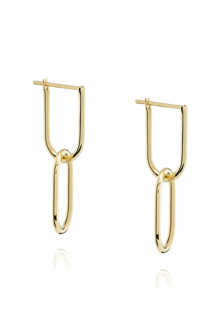 Linda Tahija Accessories Linked Hoop 14k Gold Plate Earrings