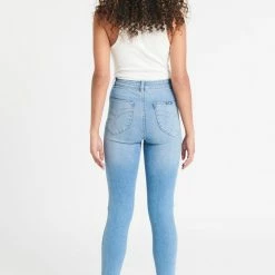 Rollas Fashion Eastcoast Ankle Ocean Blue Worn Knee Rip Skinny Denim Jean