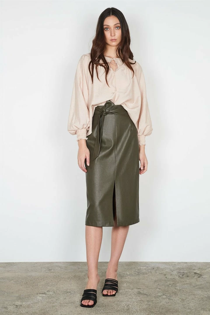 Esmaee Tanana Natural Button Down LS Blouse