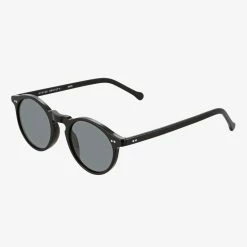 Status Anxiety Accessories Ascetic Black Round Sunglasses