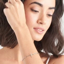 Ania Haie Accessories Chain Reaction Mixed Link T-Bar Silver Bracelet