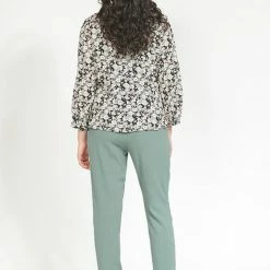 Ketz-Ke Fashion Divvy Black Ditsy Crew Neck LS Top