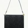 Brie Leon Accessories Audrey Square Structured Black Snake Skin Bag
