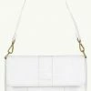 Brie Leon Accessories Isabel White Matte Croc Bag With Chain