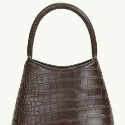 Brie Leon Accessories Mini Chloe Dark Chocolate Matte Croc Bag