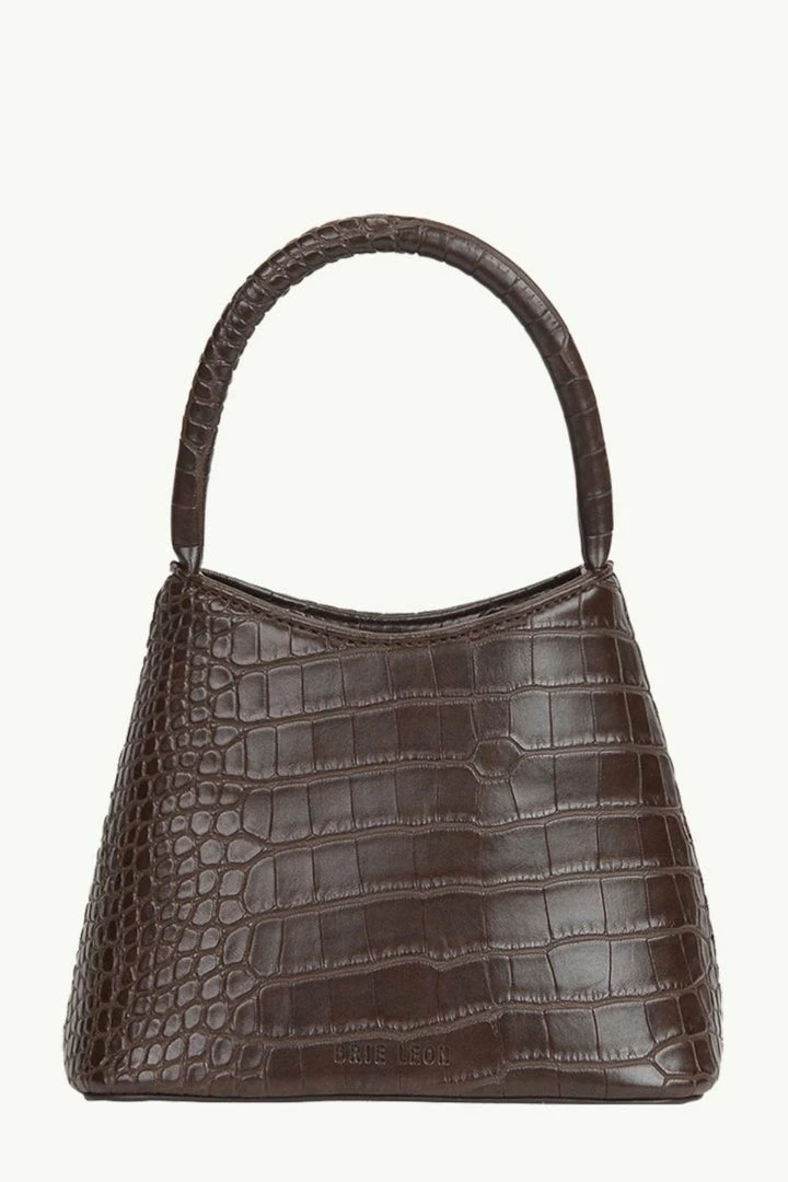 Brie Leon Accessories Mini Chloe Dark Chocolate Matte Croc Bag