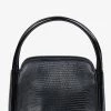 Brie Leon Evie Small Crossbody Black Lizard Bag With Top Handle Accessories