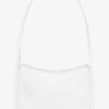 Brie Leon Accessories Mila White Matte Croc Patent Shoulder Bag