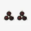 Silver Linings Accessories Casanova Silver Studs With Three Black Garnets
