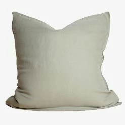 Home Lab Cushion, Throws & Linen 100% French Linen Euro Pillowcase Sage 65 X 65cm