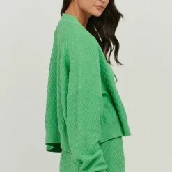 Charlie Holiday Fashion Camila Green LS Knit Cardigan