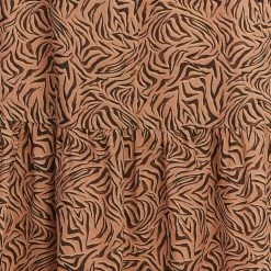 Charlie Holiday Whitney Abstract Brown Animal Tiered Maxi Skirt Fashion