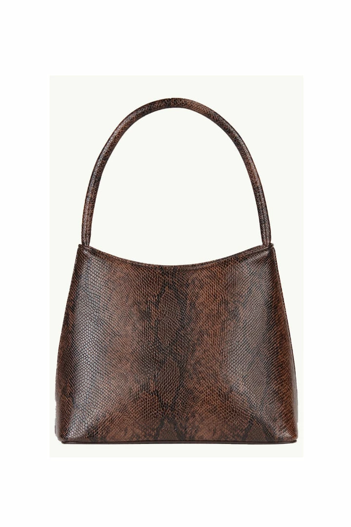 Brie Leon Accessories Chloe Top Handle Dark Brown Snake Bag
