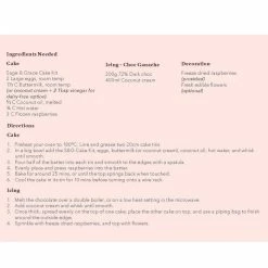 Sage + Grace Chocolate Raspberry Cake Making Kit Eat & Drink