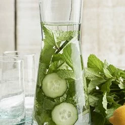 Beldi Table & Kitchen Clear Blue Flared Tall Carafe 25cm