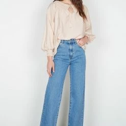 Esmaee Tanana Natural Button Down LS Blouse