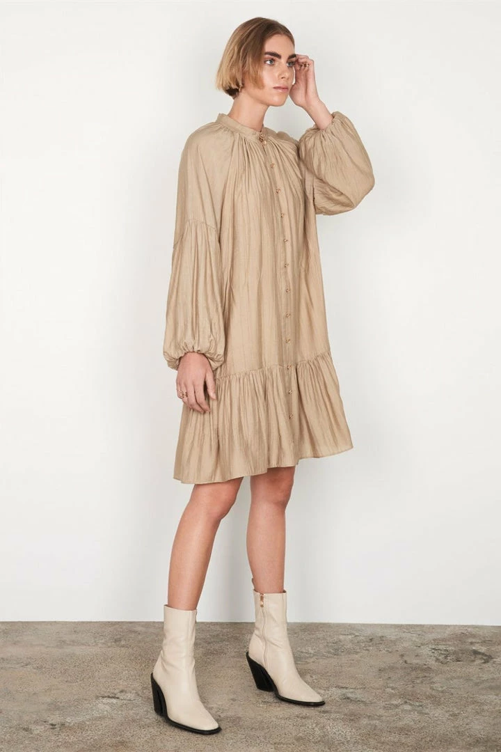 Esmaee Stage Pistachio LS Button Mini Dress