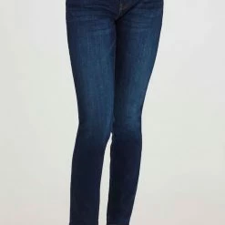 Pulz Jeans Fashion Suzy Med Blue Curve Mid Waist Skinny Denim Jean