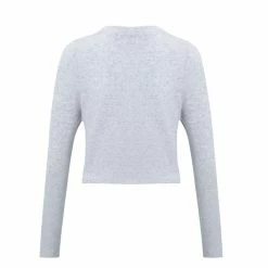 Among The Brave Dazed Snow Marle Twist Front LS Crop Top