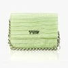 Stolen Girlfriends Club Accessories Big Trouble Acid Lime Croc Leather Shoulder Bag With Silver Chain Hardware