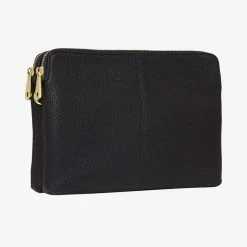 Elms+King Double Bowery Black Vegan Leather Wallet