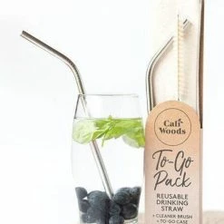 CaliWoods To Go Stainless Steel Straw Set Table & Kitchen