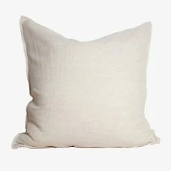 Home Lab Cushion, Throws & Linen 100% French Linen Euro Pillowcase Natural Oatmeal 65 X 65cm