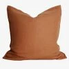 Home Lab Cushion, Throws & Linen 100% French Linen Euro Pillowcase Ginger 65 X 65cm