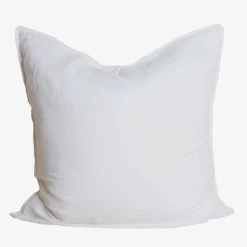 Home Lab Cushion, Throws & Linen 100% French Linen Euro Pillowcase White 65 X 65cm