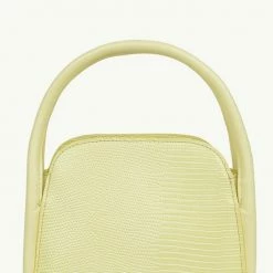 Brie Leon Evie Small Crossbody Yellow Lizard Bag With Top Handle Accessories