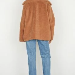 Esmaee Elsewear Toffee Double Breasted Teddy Jacket Fashion