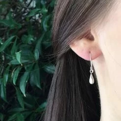 Audrey Loves Ruby Teardrop Sterling Silver Hook Earrings Accessories