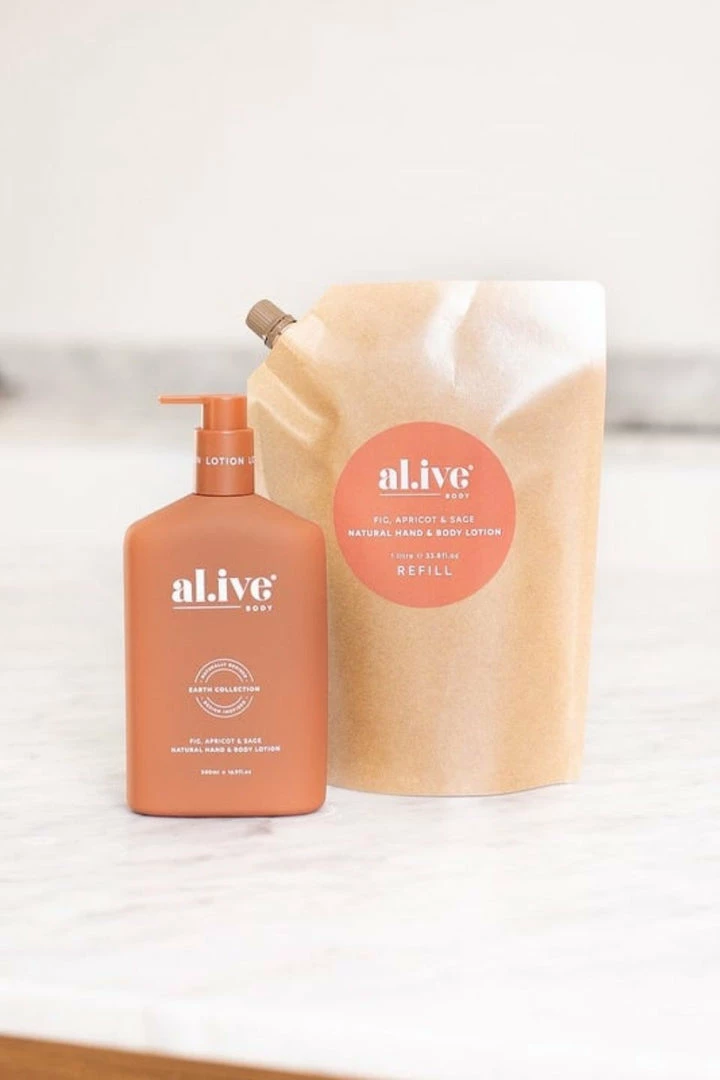 Alive Body Makeup & Skincare Fig Apricot & Sage Hand & Body Wash 1 Litre Refill